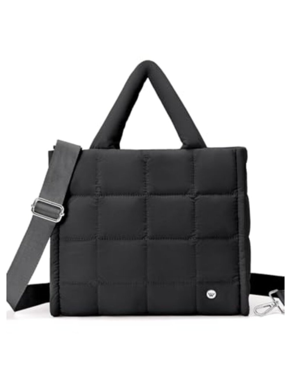 Quilted Nylon Puffer Weekender Tote Crossbody Bag for Women